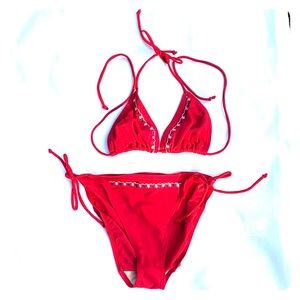 SEXY EMBROIDERED TRIANGLE STRING BIKINI SET BIKINI ⭐️⭐️⭐️⭐️⭐️